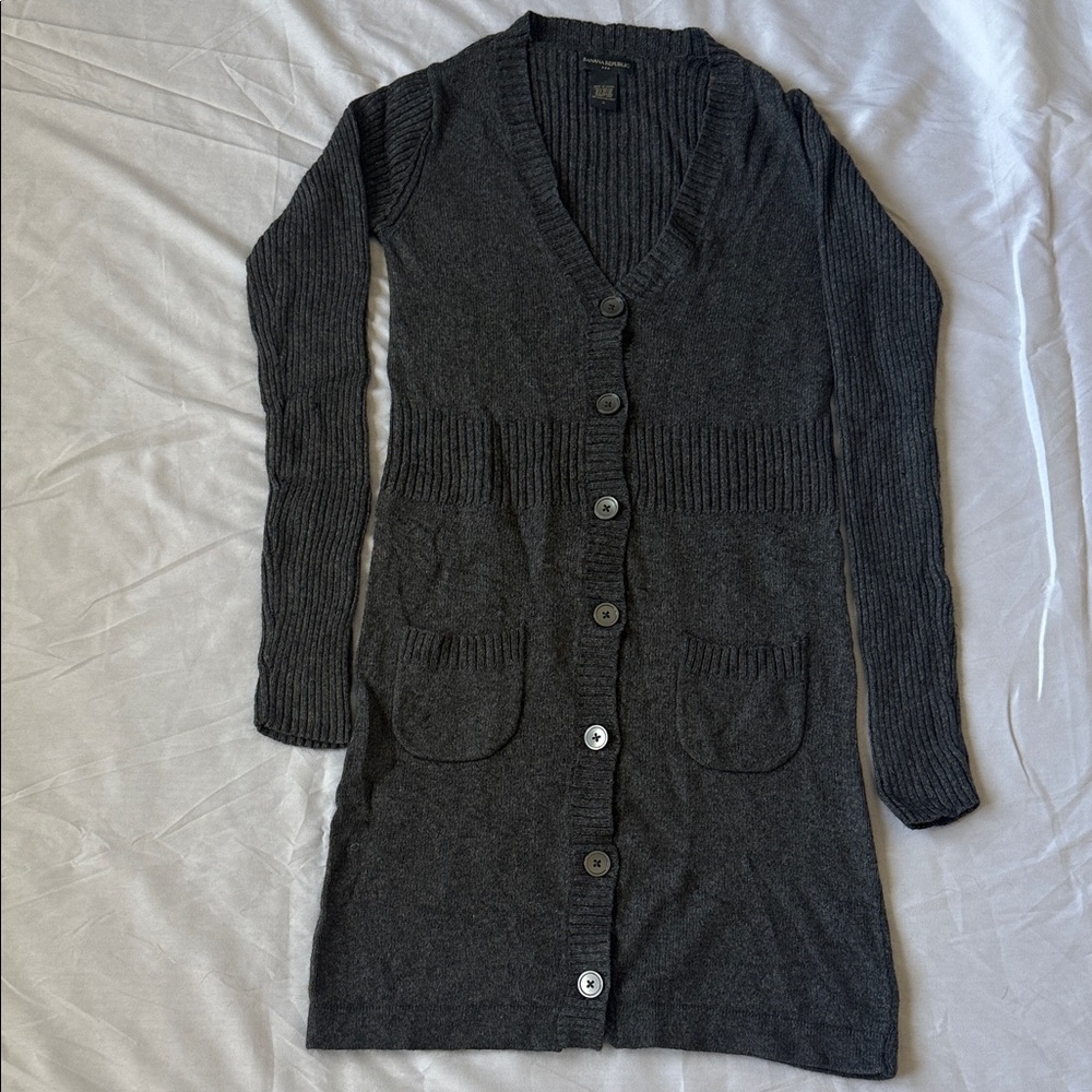 Banana Republic Charcoal Duster Cardigan Sweater